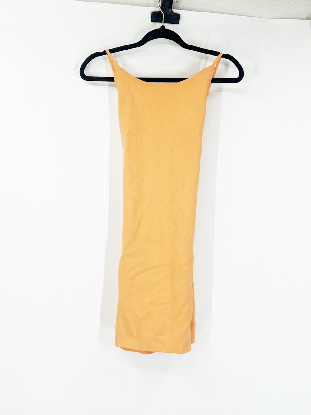Babaton Aritzia High Neck Fitted Mini Dress Orange Strappy Back